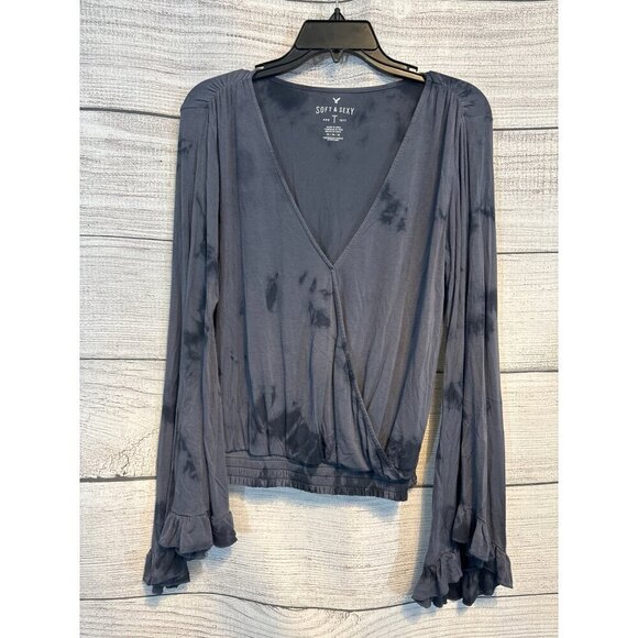 American Eagle Soft & Sexy Tie-Dye Wrap Top Size M - Picture 1 of 4